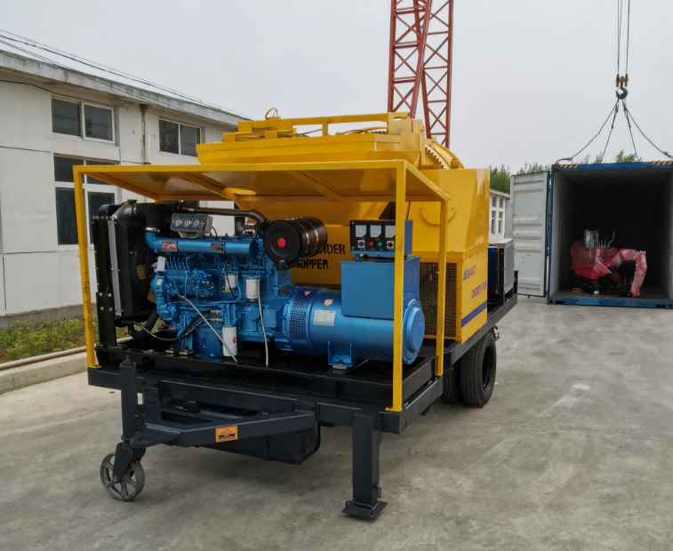 Oil-electric dual-purpose mixing pump drum type