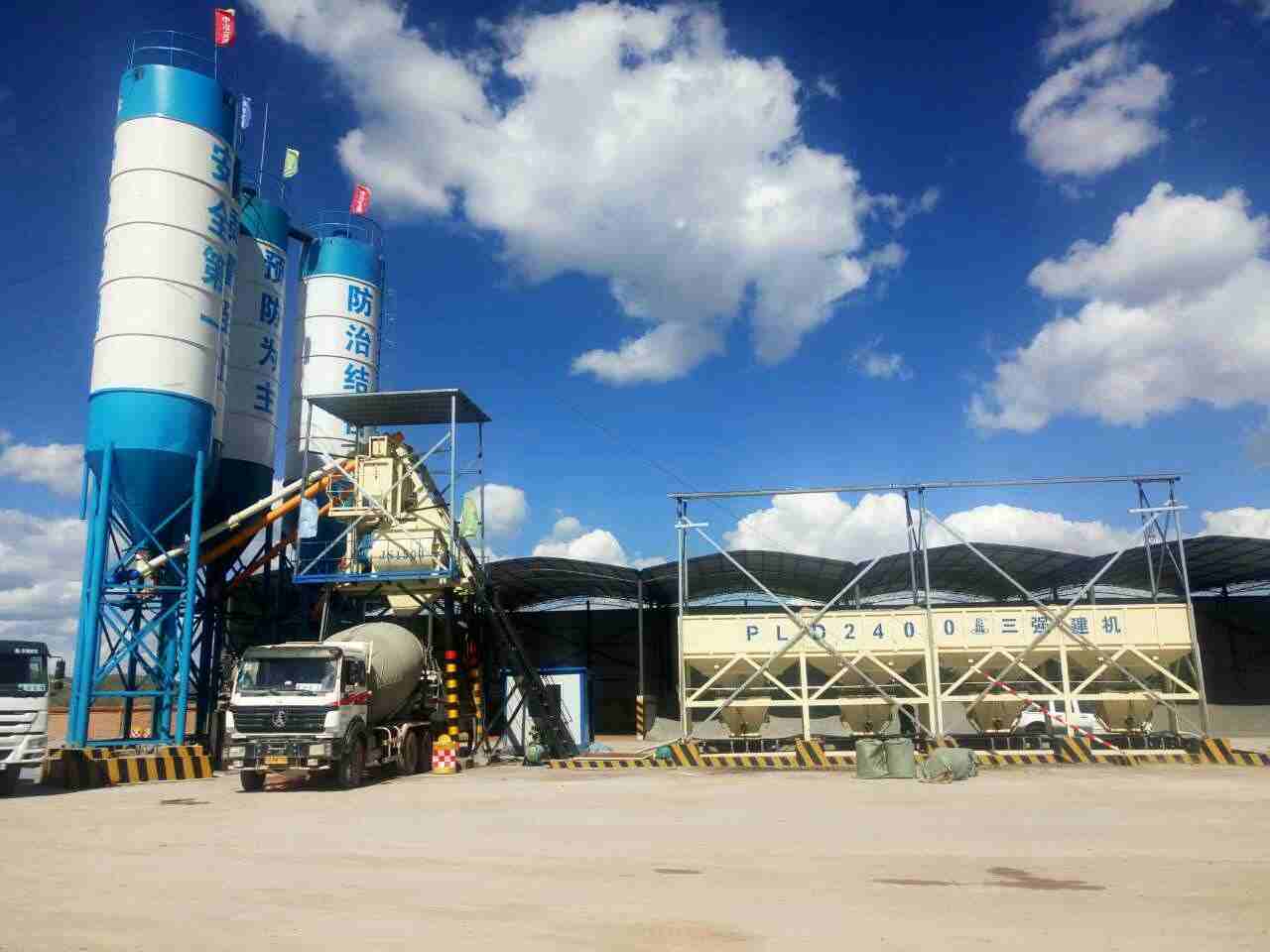 HZS75 concrete mixing plant
