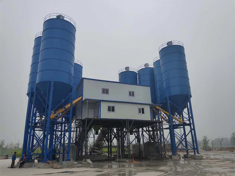 Anshun Machinery in Jiangxi Jiujiang HZS120 concrete mixing plant site